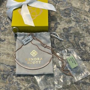 Kendra Scott Rose Gold Bar Necklace NEW adjustable length reversible